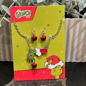 Grinch Necklace and Earrings Set